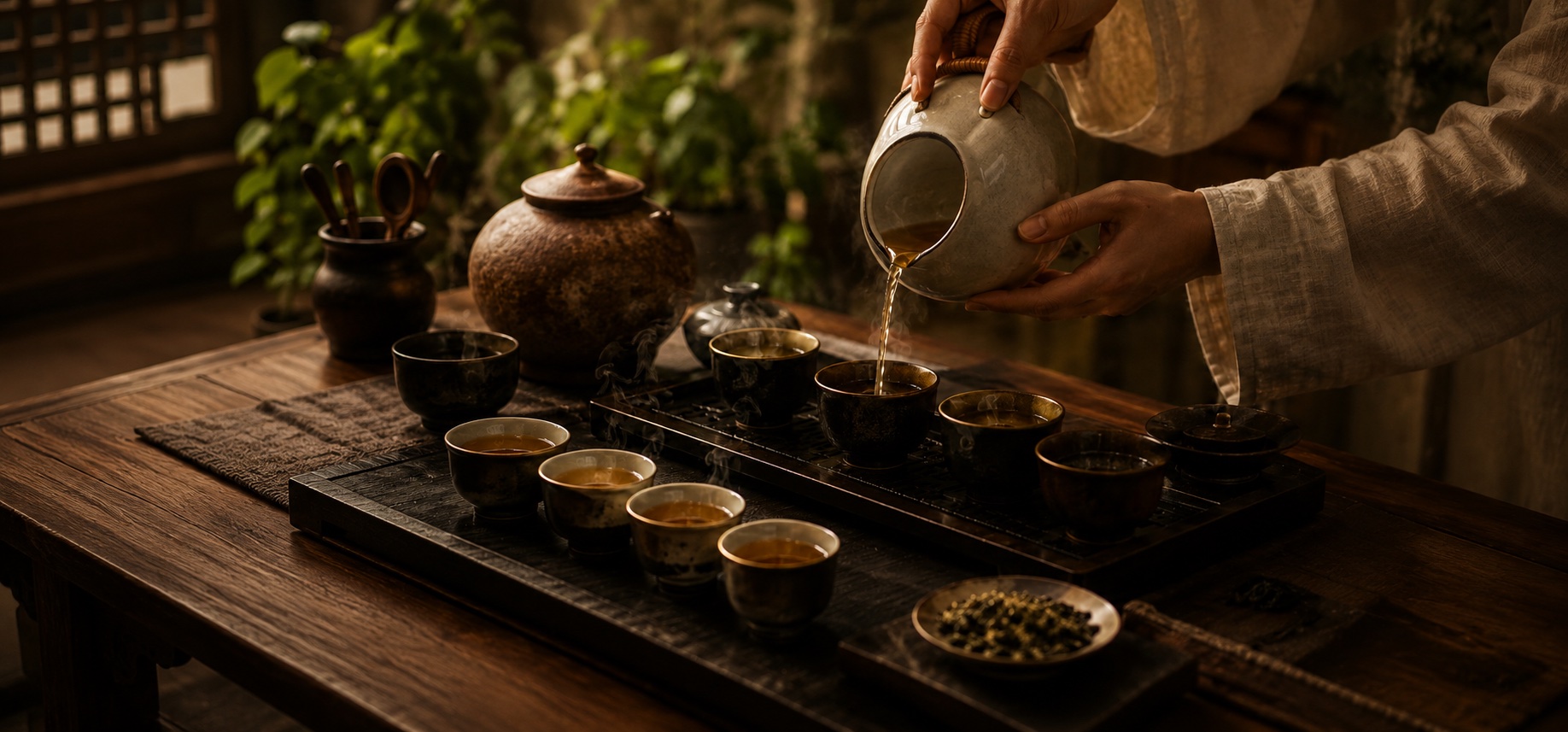 Eastern wellness tea ritual