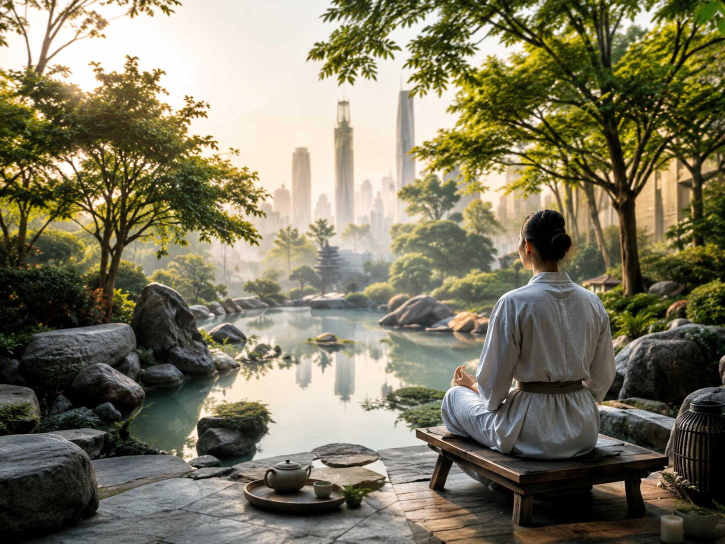 Calm Lingnan garden wellness setting